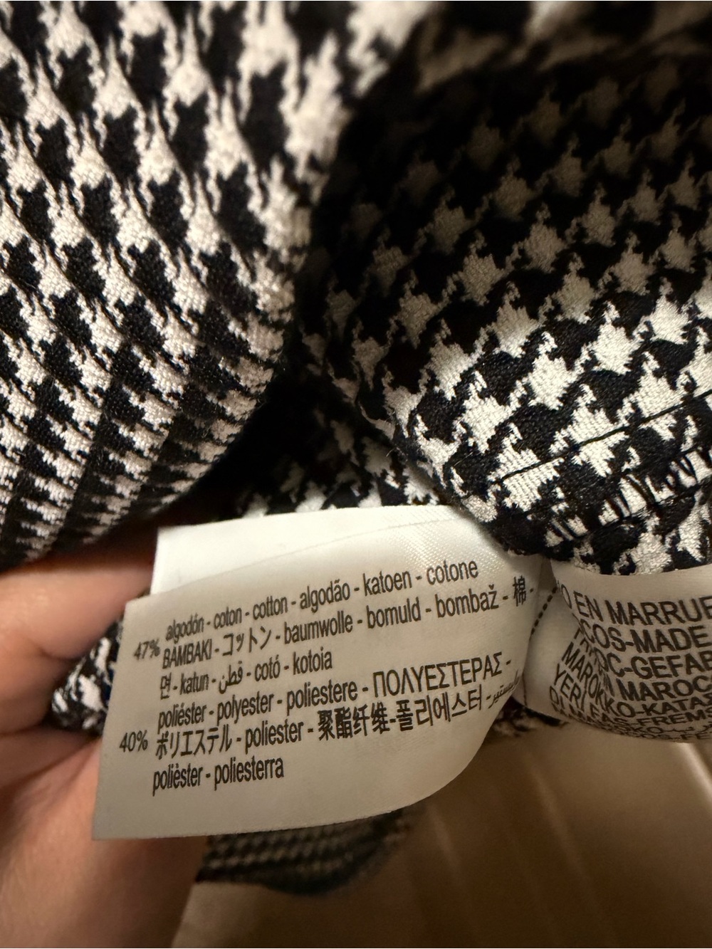 Zara Tailored Black and White Houndstooth Fit-and-Flare Dress - Picture 8 of 8